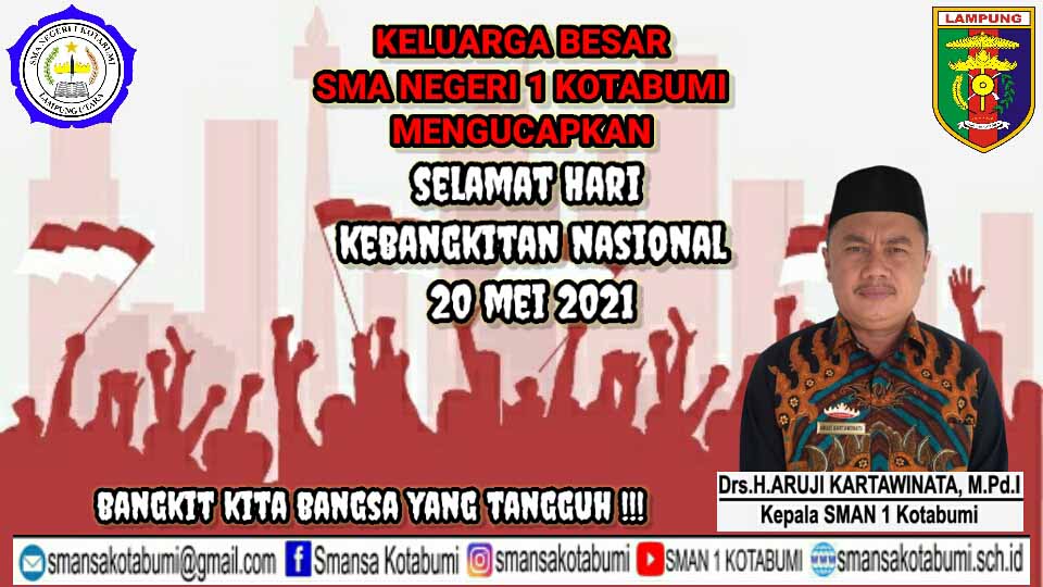 Keluarga Besar SMA Negeri 1 Kotabumi mengucapkan Selamat Hari Kebangkitan Nasional