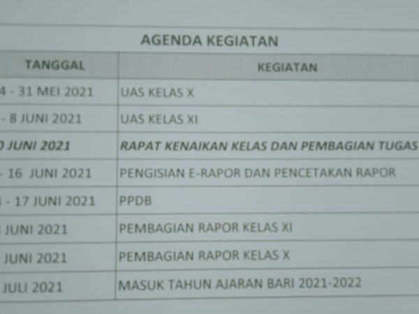 AGENDA KEGIATAN SMAN 1 KOTABUMI