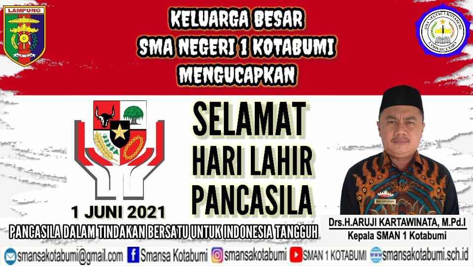 Keluarga Besar SMAN 1 Kotabumi mengucapkan Selamat Hari Lahirnya Pancasila Keluarga Besar SMAN 1 Kotabumi mengucapkan Selamat Hari Lahirnya Pancasila