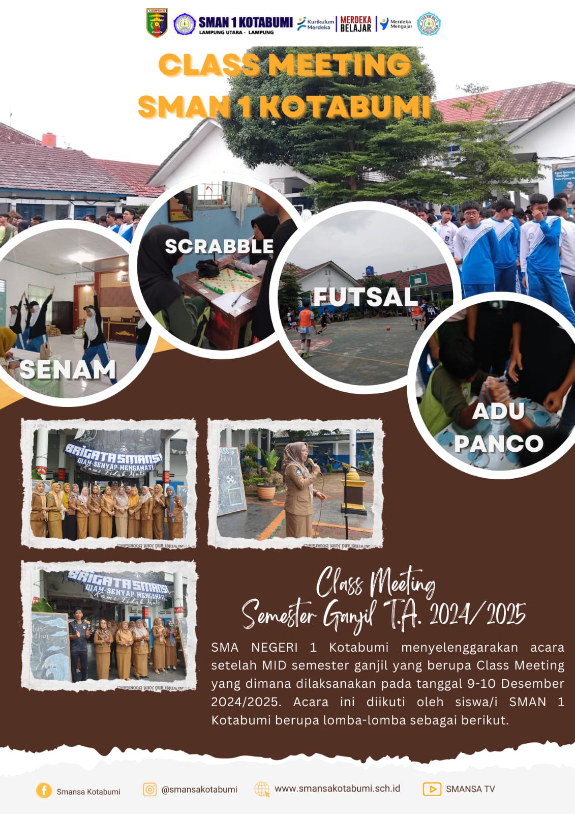 SMA Negeri 1 Kotabumi Gelar Class Meeting Semester Ganjil Tahun Ajaran 2024/2025 SMA Negeri 1 Kotabumi Gelar Class Meeting Semester Ganjil Tahun Ajaran 2024/2025