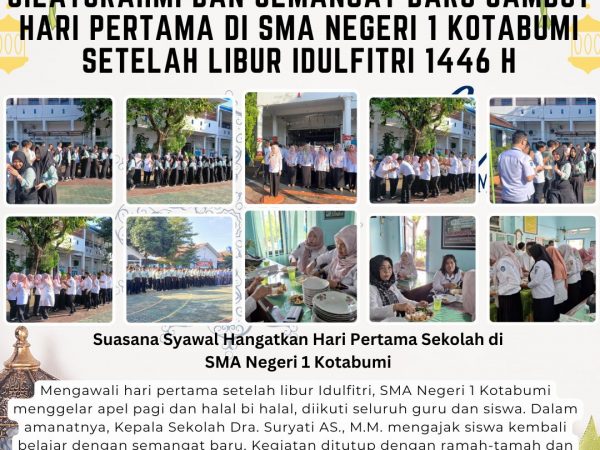 Suasana Syawal Hangatkan Hari Pertama Sekolah di SMA Negeri 1 Kotabumi Suasana Syawal Hangatkan Hari Pertama Sekolah di SMA Negeri 1 Kotabumi