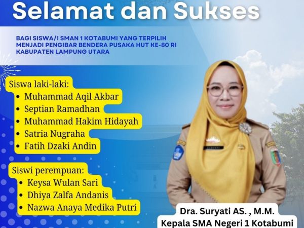 Siswa SMA Negeri 1 Kotabumi Lolos Seleksi Paskibraka Tingkat Kabupaten Lampung Utara Tahun 2025