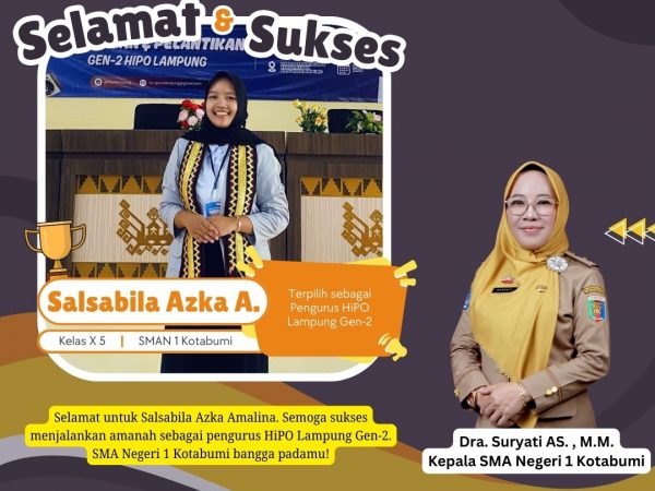 Salsabila Azka Amalina Gabung Gen-2 HIPO Lampung, Bawa Nama SMA Negeri 1 Kotabumi ke Tingkat Provinsi