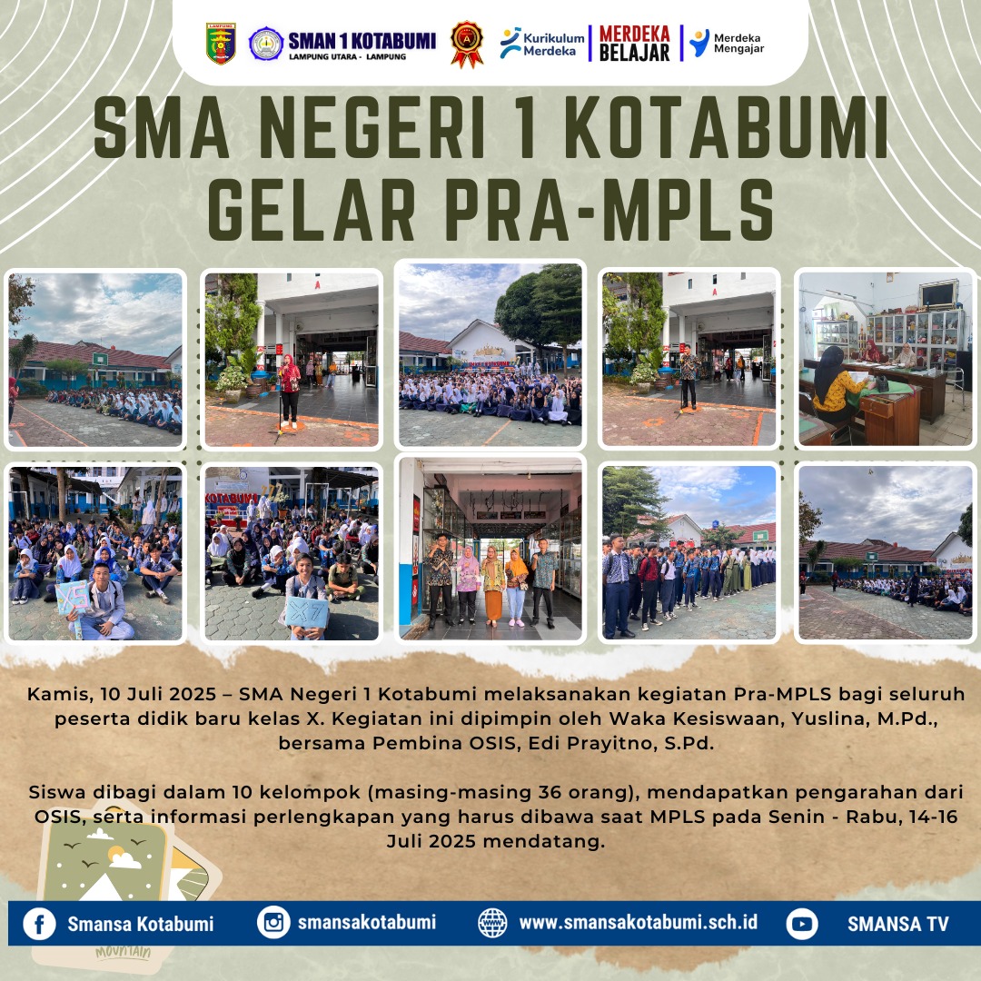SMA Negeri 1 Kotabumi Gelar Pra-MPLS, Siapkan Siswa Baru Hadapi Masa Pengenalan Sekolah SMA Negeri 1 Kotabumi Gelar Pra-MPLS, Siapkan Siswa Baru Hadapi Masa Pengenalan Sekolah
