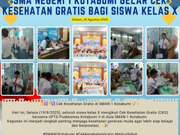UPTD Puskesmas Kotabumi II Gelar Cek Kesehatan Gratis Bagi Siswa Kelas X di SMA Negeri 1 Kotabumi