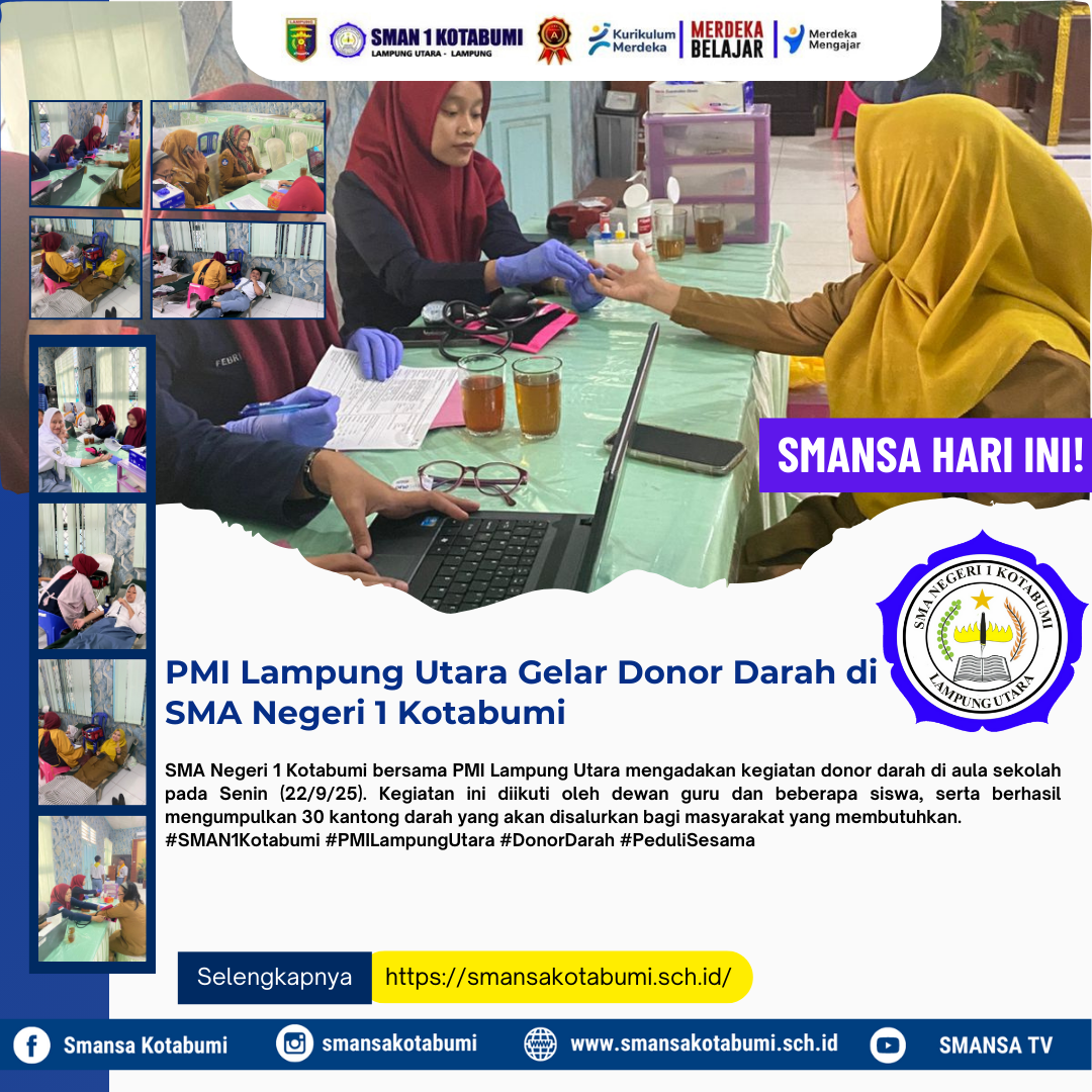 PMI Lampung Utara Gelar Donor Darah di SMA Negeri 1 Kotabumi
