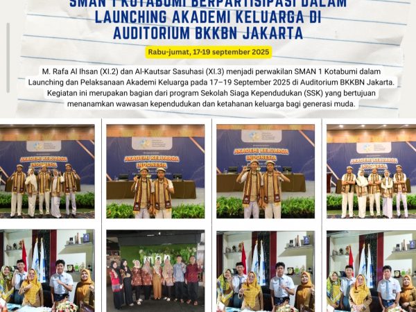 SMAN 1 Kotabumi Berpartisipasi dalam Launching Akademi Keluarga di Auditorium BKKBN Jakarta
