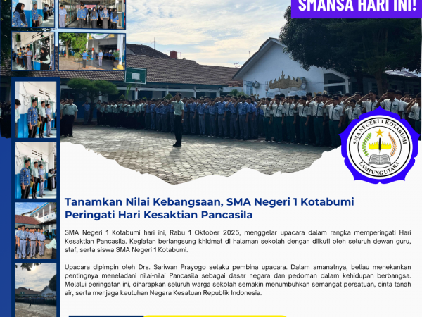 Tanamkan Nilai Kebangsaan, SMA Negeri 1 Kotabumi Peringati Hari Kesaktian Pancasila