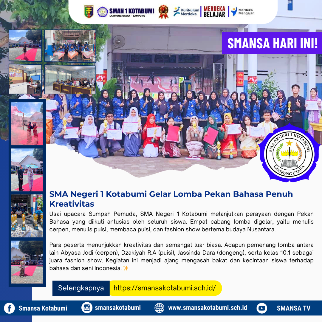 SMA Negeri 1 Kotabumi Gelar Lomba Pekan Bahasa Penuh Kreativitas SMA Negeri 1 Kotabumi Gelar Lomba Pekan Bahasa Penuh Kreativitas
