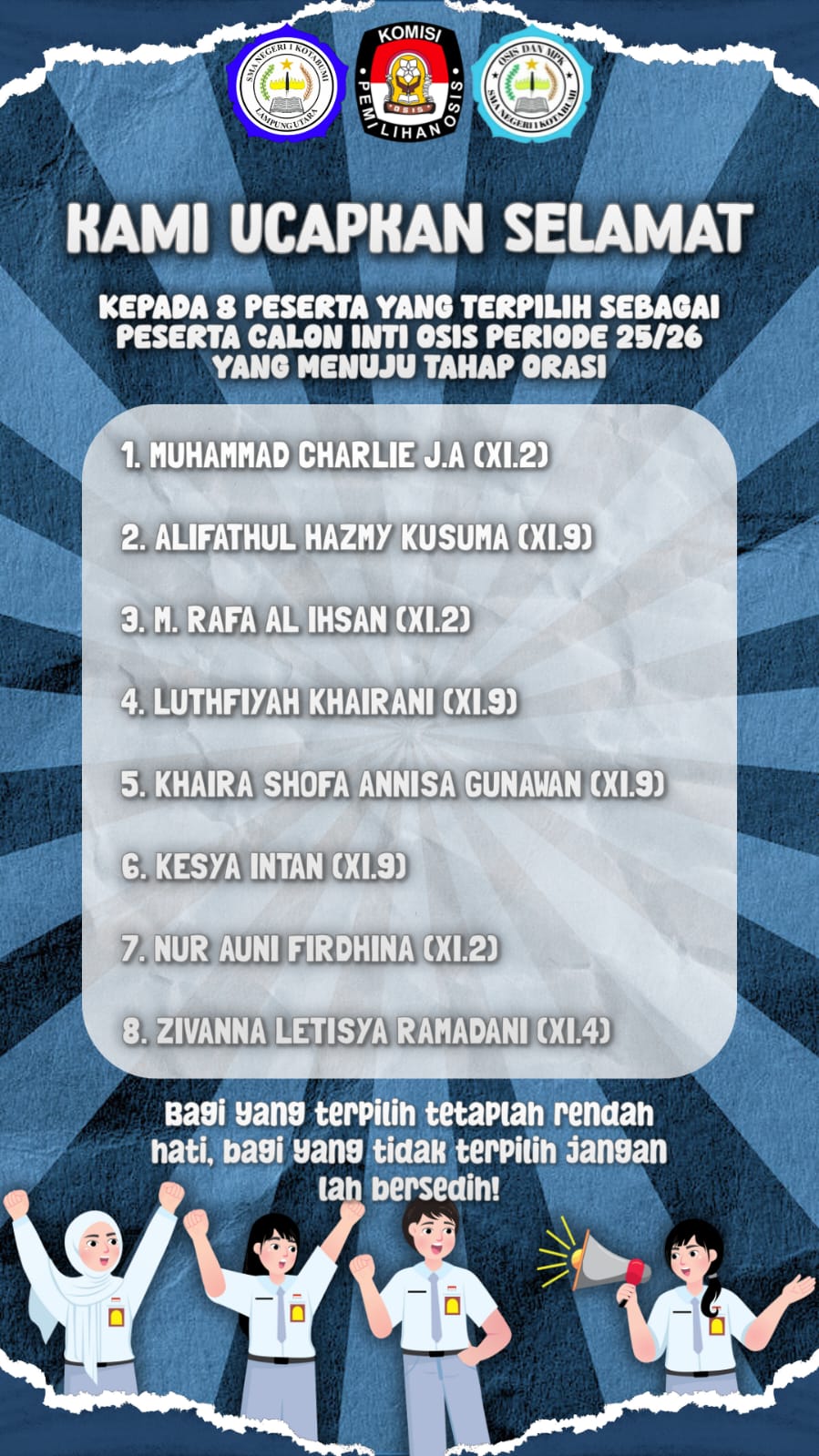 SMAN 1 Kotabumi Gelar Seleksi Wawancara Calon Inti OSIS Periode 2025/2026 SMAN 1 Kotabumi Gelar Seleksi Wawancara Calon Inti OSIS Periode 2025/2026