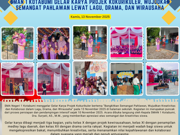 SMAN 1 Kotabumi Gelar Karya Projek Kokurikuler, Wujudkan Semangat Pahlawan Lewat Lagu, Drama, dan Wirausaha