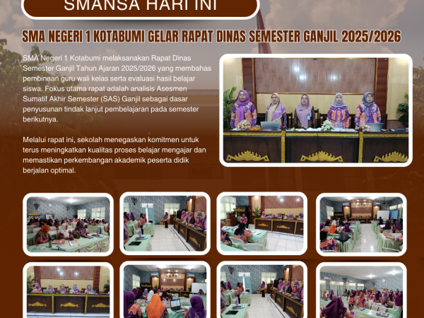 SMA Negeri 1 Kotabumi Gelar Rapat Dinas Semester Ganjil Tahun Ajaran 2025/2026