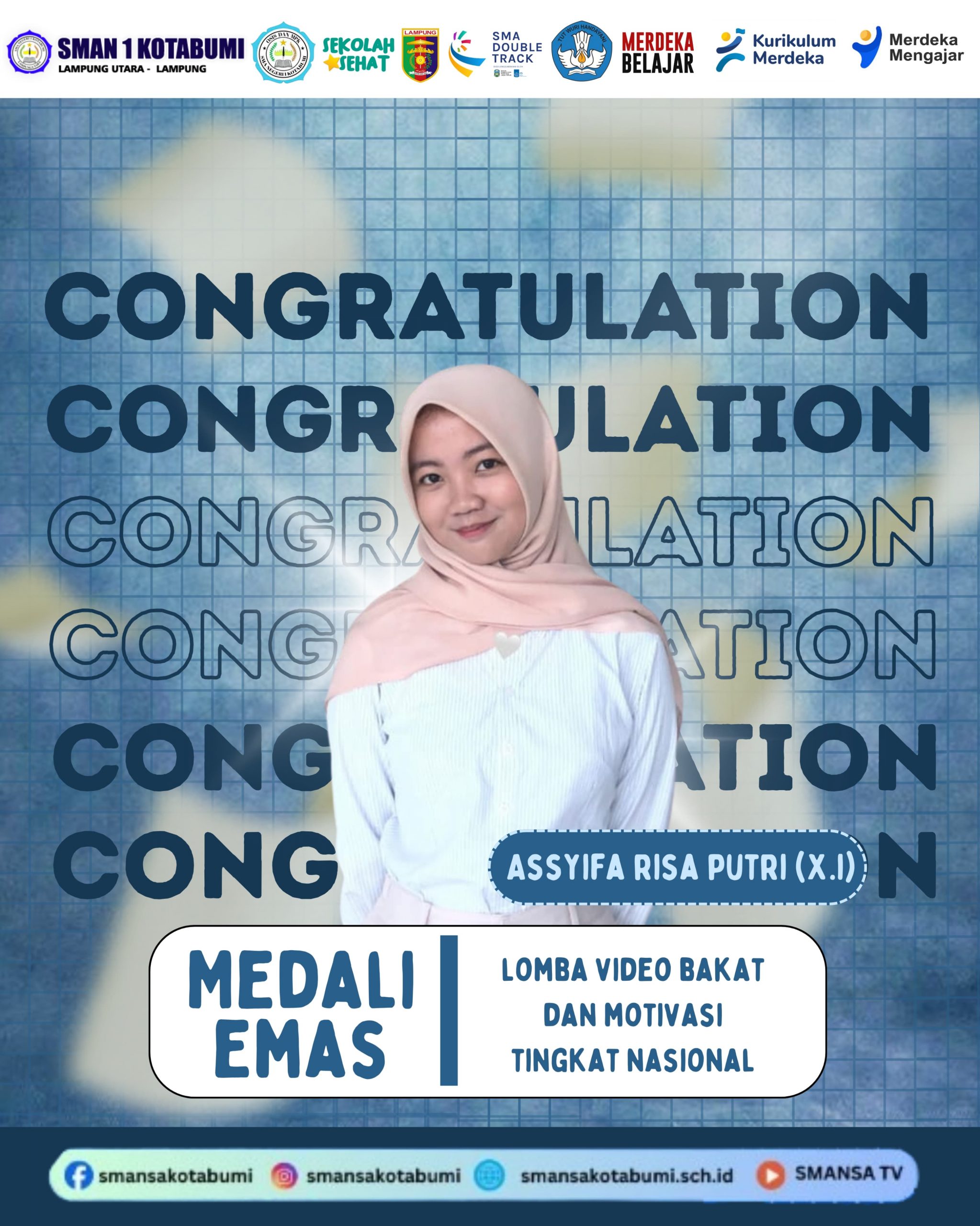 Siswi SMAN 1 Kotabumi Raih Juara 1 Tingkat Nasional Ajang Generasi Muda Berprestasi Siswi SMAN 1 Kotabumi Raih Juara 1 Tingkat Nasional Ajang Generasi Muda Berprestasi